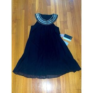 JS Boutique Cocktail Dress with Beaded Collar NWT